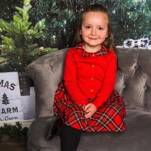 E-Land Kids America Girl's Christmas Plaid Dress